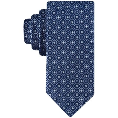 Corbata Tommy Hilfiger para hombre azul medallón geométrico mezcla de seda nueva con etiquetas Foto 1 de 4