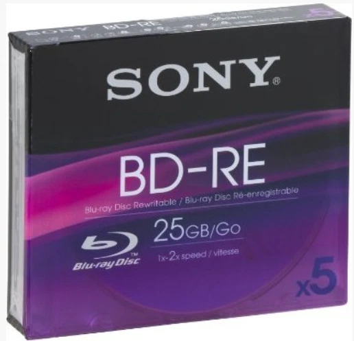 SONY BD-RE BLUE RAY DISC - 5PK - Image 1 of 1