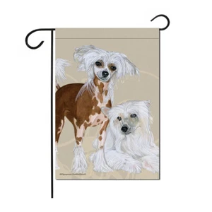 Chinese Crested Garden Flag Double Sided 12" x 17" - Picture 1 of 1