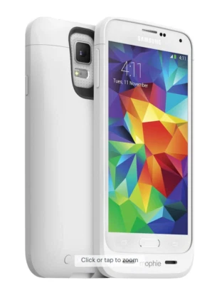 mophie - Capa bateria externa pacote suco para Samsung Galaxy S5 - Branco brilhante - Imagem 1 de 3