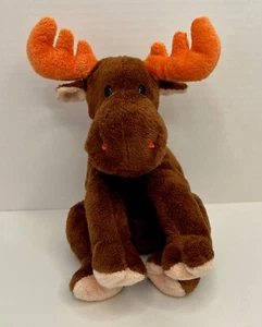 Ty Pluffies Lumpy Moose Plush Stuffed Animal Brown Orange 2003 8” Tylux Soft Toy - Picture 1 of 9