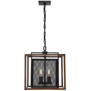 Varaluz Two Light Pendant Rio Lobo collection Dark Oak/Black finish 285P02DOBL - Picture 1 of 1