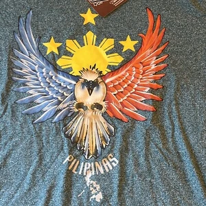 New With Tags Teal Dibuho Philippines Brown Nation Hand Painted Eagle T-Shirt XL - Picture 1 of 5