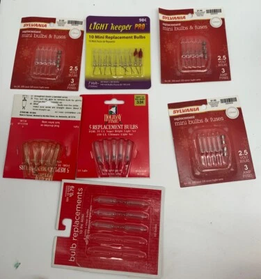 New 6 Pack Variety Mini Replacement Light Bulbs Fuses  & Clear  35ul - Image 1 of 4