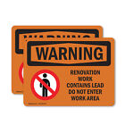 (2er-Pack) Renovierungsarbeiten enthalten Blei nicht betreten OSHA Warnschild Aufkleber