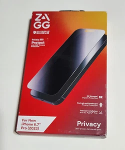 ZAGG InvisibleShield Privacy 360 Glass Screen Protector Apple iPhone 15 Pro Max - Picture 1 of 9