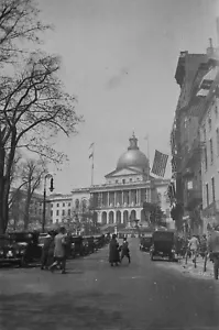 Massachusetts State House-Park St-Boston Erster Weltkrieg Siegparade 1919 Foto Negativ - Bild 1 von 1