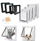 S/M/L/XL Pet Flap Door Frame Dog & Cat Magnetic Lock Square Gate 4-Way Lockable