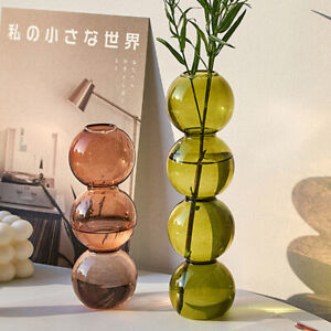 Nordic Art Flower Vase Stained Bubble Glass Vase Home Decor Spherical Clear Vase