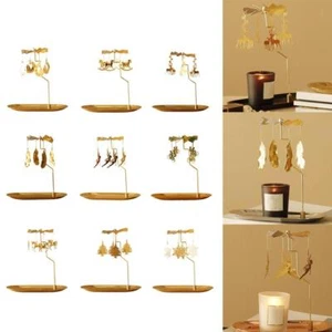 Golden Candle Holder Rotating Votive Candle Holder Storage Tray Plate, - Picture 1 of 62