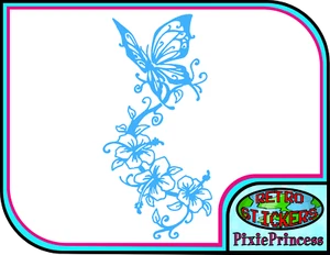 Butterfly Flower E Vinyl Sticker Vehicle Car Poster Wall Art Window Decal Crafts - Picture 1 of 20