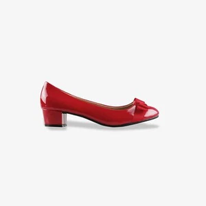 KRISP Zapatos Mujer Charol Lazo Tacón Bajo Negros Rosa Nude Beige - Imagen 1 de 50