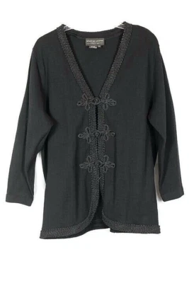 Andrea Jovine Donna Black Womens Cardigan Sweater Size 2X 043 - Изображение 1 из 4