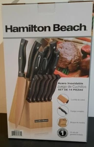 Juego de cubiertos cuchillos Hamilton Beach 14 piezas acero inoxidable nuevo en caja - Imagen 1 de 3