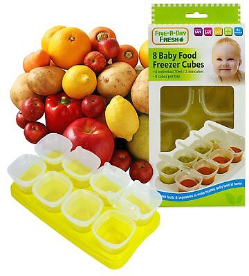 Bebé Destete Alimentos Congelación 8 Cubos Ollas Congelador Contenedores De Almacenamiento Libre De Bpa • 10.54€
