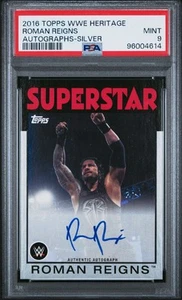 Roman Reigns 2016 Topps Heritage Superstar Silver Auto /50 PSA 9 Mint - Picture 1 of 2