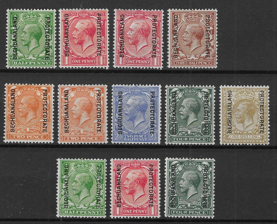 Bechuanaland 1913-27 GV surtido como nuevo gato £130+ (12v) Foto 1 de 1