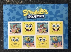 2025USA Forever Spongebob Squarepants - Header Block of 8 Mint Stamps - Picture 1 of 1