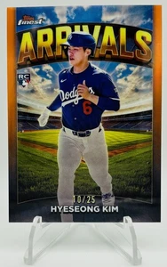2025 Topps Finest Hyeseong Kim /25 RC Arrivals Orange Refractor Rookie🔵⚪️🔥🚨 - Picture 1 of 2