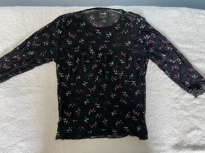 Camisa Floral Vintage 1999 Niña Talla L Levis Silvertab Negra Nailon Foto 1 de 4