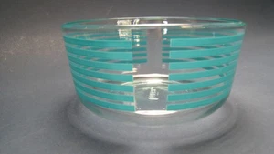 Vintage Pyrex Glass Bowl w Turquoise Stripes #7201 Excellent - Picture 1 of 7