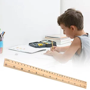 Regla de Madera 30cm Única Doble Escala Regla Estudiante Aprendizaje Papelería Duradera - Imagen 1 de 11
