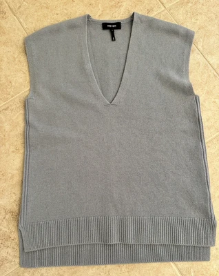 ME+EM MERINO CASHMERE RELAXED V NECK BLUE VEST sz S - Image 1 of 4