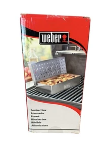 Original WEBER Edelstahl Smoker Box BBQ Grill Kochen Cookout 7576 Neu OEM - Bild 1 von 4
