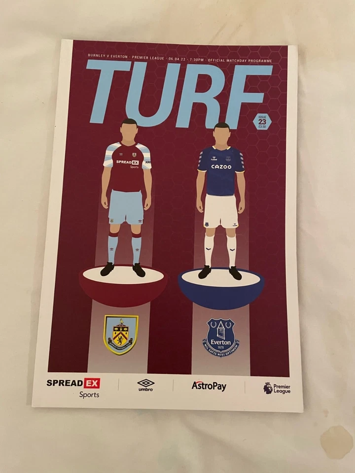 Burnley v Everton Premier League programme 2021/22 06/04/22 - Image 1 of 1