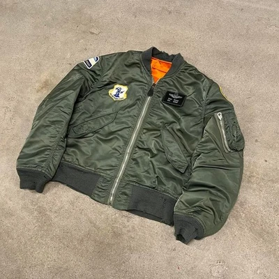 Vintage 60s 70s retro military Airforce Alpha Industries L2B Flight Jacket M - Image 1 of 4