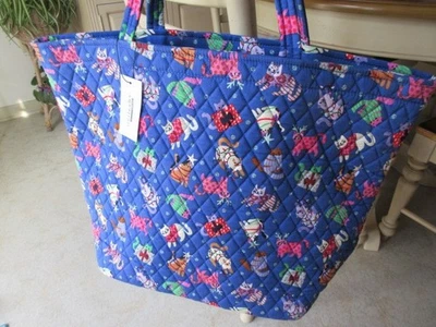 Vera Bradley Grand сумка с короткими ручками хлопок сумка Catnip Рождество - новый с Ярлыками в пластике - Изображение 1 из 4