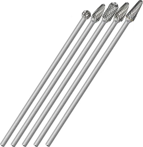 Juego de 5 piezas de rebabas largas de carburo vástago de 1/4" total L 6,2" brocas de amoladora raspador giratorio - Imagen 1 de 9