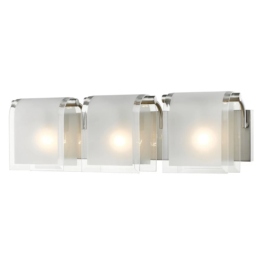 Z-Lite Zephyr 3 Lt Vanity Light, Nickel, Clear Beveled & Frosted - 169-3V-BN - Image 1 of 1
