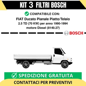KIT BOSCH 3 Filtri tagliando per FIAT Ducato Pianale Piatto/Telaio 2.5 TD 70 ... - Imagen 1 de 2