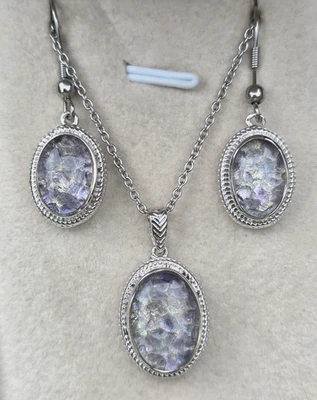 Juego de joyas matriz de tanzanita en platino sobre cobre, 10,0 ctw **Magnetoterapia Foto 1 de 4