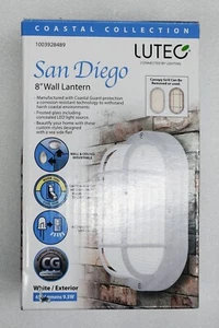 LUTEC Coastal San Diego White Outdoor Integrated LED Bulkhead Wall Lantern - Picture 1 of 4