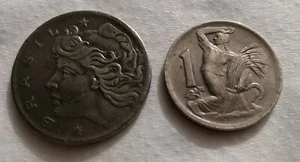 20 CENTAVOS 1970 BRASILIEN Münze & 1 CESKOSLOVENSKA 1946 Republik  - Bild 1 von 2