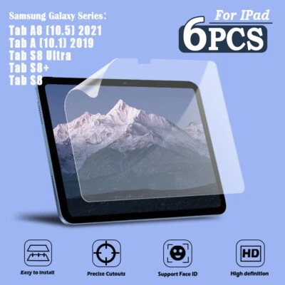 6Pcs Tablet Screen HD clear Protector Film For Samsung Galaxy Series - Image 1 of 4