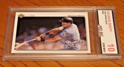 GEORGE BRETT****1992 UPPER DECK---#444---GEM Mint 10****ROYALS***MAD Dog GRADE - Image 1 of 3
