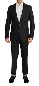 DOLCE & GABBANA Suit MARTINI Black Brocade Formal 2 Piece EU46/US36/S 3400usd - Picture 1 of 12