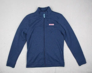 Vineyard Vines Jacket Boys Extra Large 18 Blue Shep Shirt Full Zip Fleece Whale - Picture 1 of 8