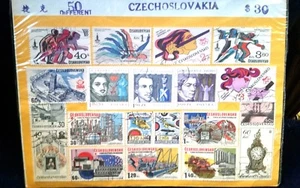 Estampillas postales vintage de Checoslovaquia 50 diferentes ~ canceladas - Imagen 1 de 6