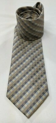 Corbata Kenneth Cole Reaction para hombre a rayas azul y marrón 58,5" X 3,25" Foto 1 de 2