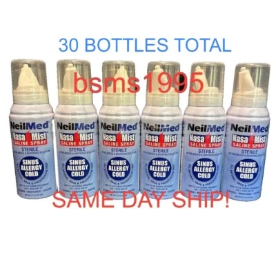 LOTE DE 30 NEILMED NASAMIST SPRAY SALINO ALERGIA Y BOTELLA SINUSAL NIEBLA NASA 2,7 OZ Foto 1 de 3