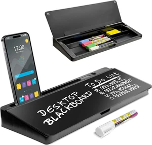 Desktop Blackboard Glass Dry Erase White Board Desk Computer Buddy Home Off USA - Picture 1 of 13
