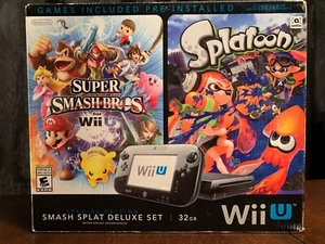 Nintendo Wii U SMASH SPLAT Deluxe Set Gloss Black 32GB Console + Extras - Bild 1 von 23