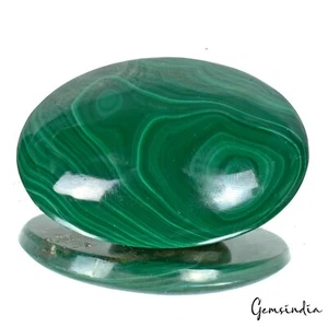 209.50 Cts Natural Untreated Banded Designer Green Malachite Oval Cab Gemstone - Bild 1 von 4