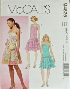 Vestido y cinturón McCall's 4825 Misses 3 estilos patrón de costura 4-6-8-10 - Imagen 1 de 2