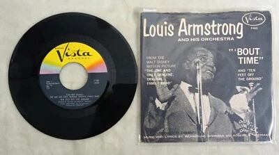 Louis Armstrong Orchestra 'Bout Time Ten Feet Vista 45 Vinyl Record Pic Sleeve  - Image 1 of 4