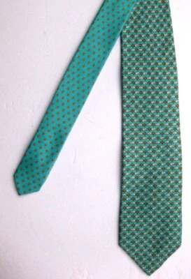 Pierre Cardin Silk Necktie~Aqua~Elephants + Polka Dots~GORGEOUS~STELLAR!! — 第 1/4 张图片